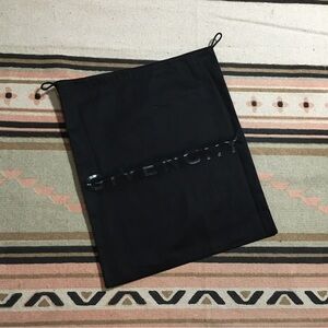 Givenchy Large Black Drawstring Dustbag 15” x 13”Logo name & symbol new